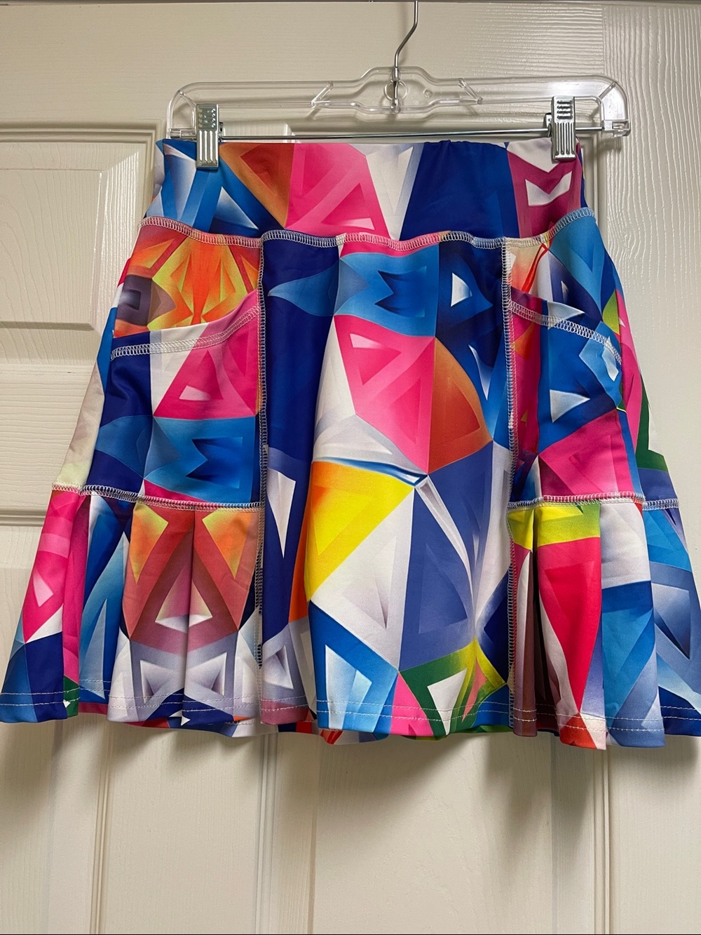Multicolor Geometric A-Line Skirt